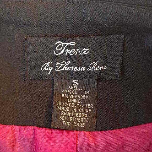 Trenz By Theresa Renz Women's Jacket Coat Black Pink Floral Waist Length Lined S - Picture 5 of 6
